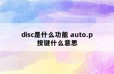 disc是什么功能 auto.p按键什么意思